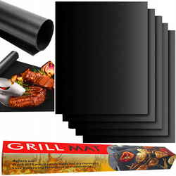 Mata teflonowa na grill | Ruszt wielorazowy | Tacka na grill | BTF-430-B-5x