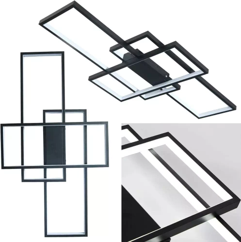 Nowoczesna lampa sufitowa | Plafon LED | Czarna | XL-016-82W-B