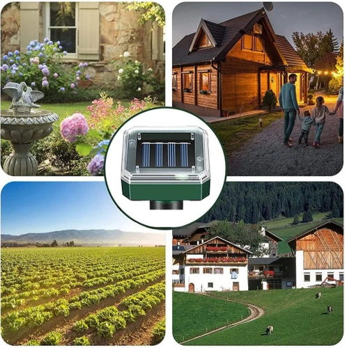 Odstraszacz zwierząt wbijany | Zasilanie solarne | 2 Szt. | YSJ-1265-BLACK