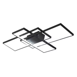 Nowoczesna lampa sufitowa | Plafon LED | Czarna | XL-016-82W-B