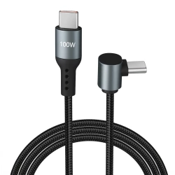 Kabel USB-C 100W z wtyczką kątową 90° 0,5 m | C17-50CM-100W