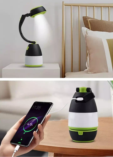 Wielofunkcyjna lampka kempingowa LED, latarka turystyczna z funkcją powierbanka | 3 tryby świecenia, 1500mAh | HWL-005