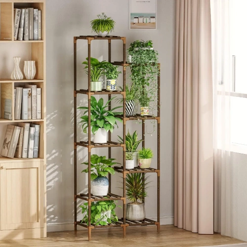 Drewniany kwietnik na doniczki | Stojak na rośliny | Regał na kwiaty | NZ252-BAMBOO