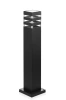 Lampa ogrodowa stojąca, słupek kwadratowy aluminiowy, czarny mat 60cm | Zasilanie 230V, gniazdo E27 | LLS-60CM
