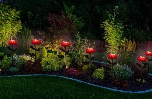 Kwiatek solarny | Ogrodowa lampa solarna LED Chryzantema | 72 cm, 600 mAh | FLD-26-PINK