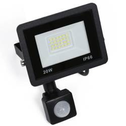 Naświetlacz LED 20W z czujnikiem ruchu i zmierzchu | 1900 lm | 220V | BLS-20W-Black