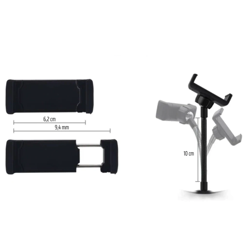 Lampa pierścieniowa LED 26 cm ze statywem 210 cm | zestaw do makijażu, streamingu i nagrań z uchwytem na telefon |