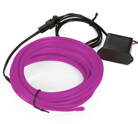 Zestaw El Wire Fioletowy 4M - Światłowód Ambient Light EL Wire z odzielnym inverterem 12V