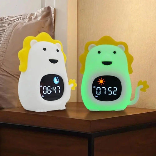 Budzik dziecięcy LED z lampką nocną i białym szumem – kolorowe światło, alarm, symulacja wschodu słońca |  Lampka nocna z wbudowanym akumulatorem | JL-822