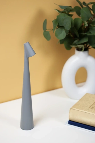 Lampa stołowa 33,5cm | Bezprzewodowa lampka nocna z wbudowanym akumulatorem | Lampka z dotykowym sterowaniem | HMS-355-GREY