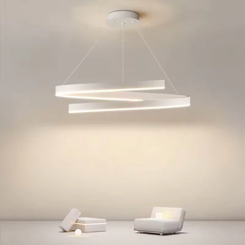 Spiralna lampa LED 100W | Nowoczesna lampa wisząca 80 cm | RLO-80CM-100W-W
