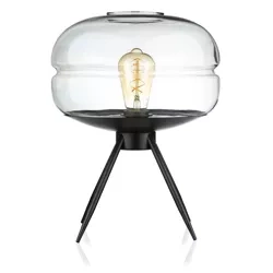 Stylowa lampka nocna z szklanym kloszem | Nowoczesna szklana lampka stołowa | BH-233-TS