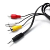  Kabel audio-video mini jack 3,5 mm TRRS  | 3× RCA 1,5 m – przewód AV do TV, projektora, kina domowego | AV-C1.5M-B