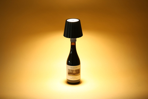 Lampka stołowa zakładana na butelkę | HJA47-BLACK| Lampka stołowa LED z wbudowanym akumulatorem