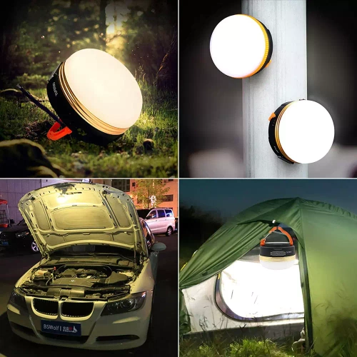 Lampka kempingowa LED, turystyczna latarka z magnesem i funkcją powerbank | 4 tryby świecenia, SOS, 1800mAh, 300lm, do 20h pracy | HWL-003