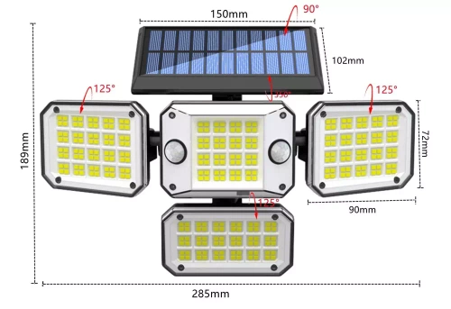 Lampa solarna LD-296LED-BLACK