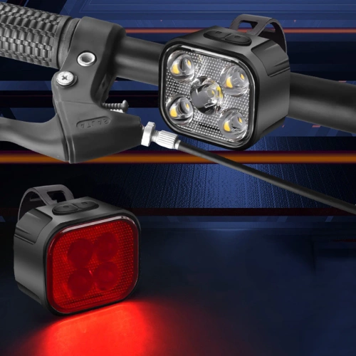 Zestaw lampek rowerowych USB LED przód + tył |  Wodoodporne oświetlenie rowerowe | BK-L325