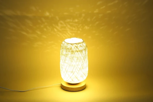 Rattanowa lampka nocna | Stylowa lampka stołowa | ZBD-C2314-BG