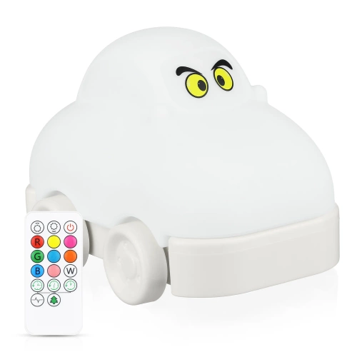 Silikonowa lampka nocna LED Autko | Przenośna lampka dziecięca 9 kolorów światła | JL-604