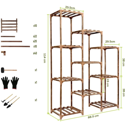 Drewniany kwietnik na doniczki | Stojak na rośliny | Regał na kwiaty | NZ239-BAMBOO