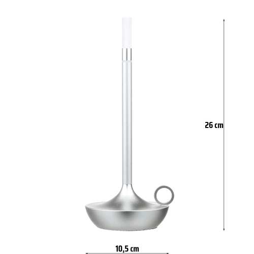 Nowoczesna lampka stołowa | Lampka nocna z wbudowanym akumulatorem | HJA31-SILVER