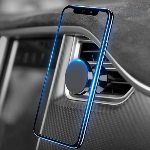 Aluminiowy uchwyt magnetyczny do telefonu | 2 blaszki w zestawie | M048-Black
