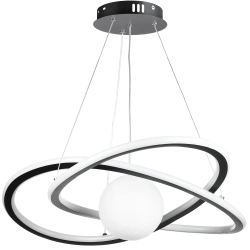 Lampa wisząca LED 60W | Stylowa lampa z księżycem 3D | RLT-50CM-60W-B