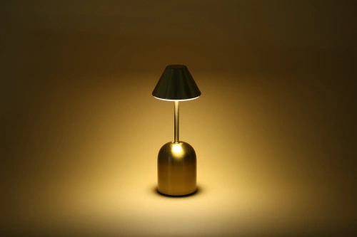 Bezprzewodowa lampka nocna z wbudowanym akumulatorem  2000 mAh | Nowoczesna lampka stołowa  z regulacją mocy oraz barwy świecenia | YG-D020-Silver