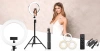 Mocna lampa pierścieniowa 45cm ze statywem 210 cm | Zestaw oświetleniowy do makijażu lub streamingu | RL-480 2w1