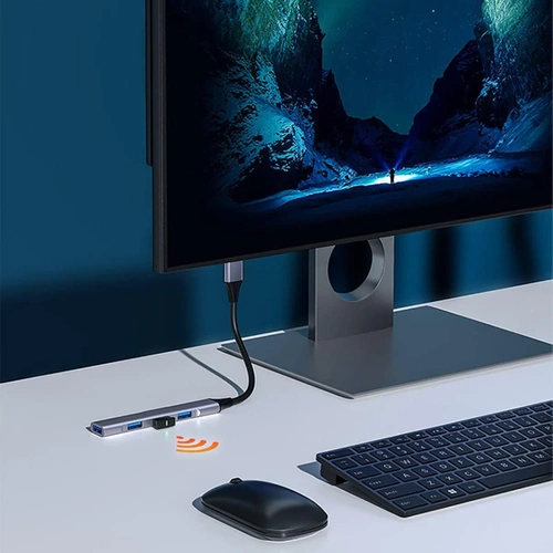 Rozdzielacz USB-C na 4x USB-A | adapter, rozgałęźnik typ C 4w1 | HUB