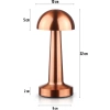 Dotykowa lampka nocna z regulowaną barwą światła | Lampka GRZYBEK USB | HJA11-COPPER| Bezprzewodowa lampka stołowa