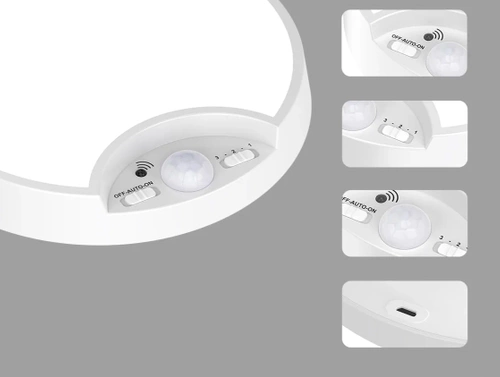 Plafon z wbudowanym akumulatorem | Lampa sufitowa LED z czujnikiem zmierzchu oraz z czujnikiem ruchu | C2772-WHITE
