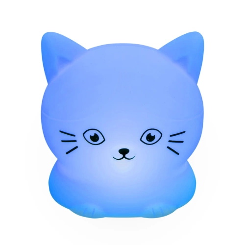 Silikonowa lampka nocna LED Kotek | Przenośna lampka dziecięca 9 kolorów światła | Lampka ładowana USB | JL-228