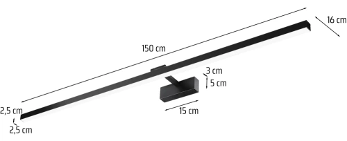 Kinkiet nad lustro | Oświetlenie łazienkowe | Lampa, lampka nad obraz | MIH-150CM