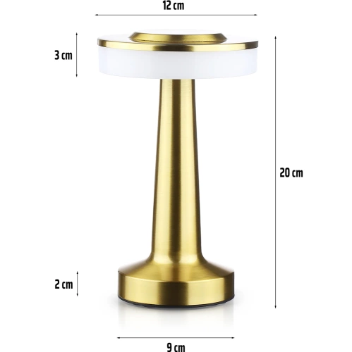 Bezprzewodowa lampka stołowa | Dotykowa lampka nocna z regulowaną barwą światła | Lampka USB | HJA14-GOLD