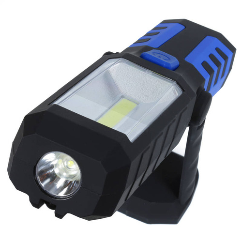 Akumulatorowa lampa warsztatowa LED 3W z hakiem i magnetyczną podstawą | 2600 mAh | 3 tryby światła | W29