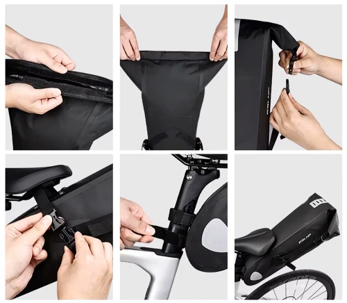Wodoodporna torba rowerowa 10L | Sakwa bikepackingowa z odblaskami | Torba rowerowa pod siodełko |  BCB-004