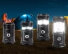 Solarna lampka kempingowa LED, turystyczna latarka z funkcją powerbank | Czarna | HWL-001-EU