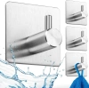 Srebrny haczyk na ubrania, ściereczki, ręczniki | Samoprzylepny uchwyt na akcesoria kuchenne | BXG-4PCS-SILVER