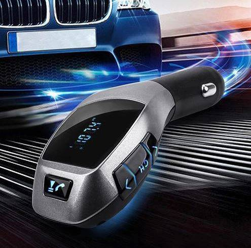 Bluetooth | Transmiter samochodowy FM z wyświetlaczem LED | Ładowarka USB | Zestaw głośnomówiący | X5