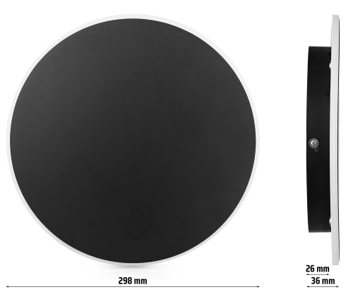 Kinkiet LED | Lampa ścienna ⌀30 cm | Nowoczesna okrągła lampa | BD20-30CM-B