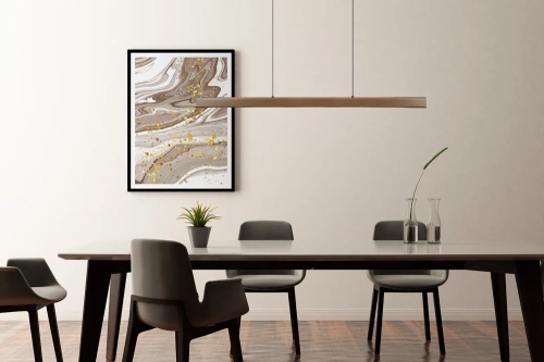 Nowoczesna prostokątna lampa wisząca | sterowanie pilotem | LED | brązowa | SX41-100CM-40W-BR