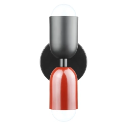 Stylowa lampa ścienna LED E27 | Designerski kinkiet do salonu lub sypialni |  YG-W008-R+B