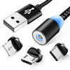 3w1 1M | Magnetyczny kabel USB do ładowania telefonu | Quick Charge 3.0 2.4A | AM23