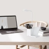 Inteligentna lampka biurkowa LED z ładowaniem bezprzewodowym Qi | Lampka biurowa 3w1 z przybornikiem i ładowarką | Nowoczesna lampka do nauki z organizerem |  MD-K5-15W