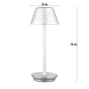 Lampa stołowa z wbudowanym akumulatorem | Lampa nocna z trzema barwami świecenia | Nastrojowa lampka do hotelu, restauracji | HJA15-SILVER