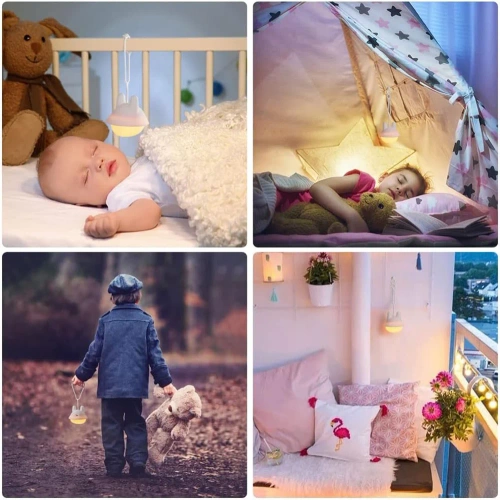 Silikonowa lampka nocna LED Króliczek | Przenośna lampka dziecięca 9 kolorów światła | JL-502