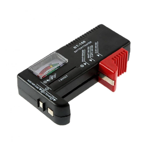 Tester baterii | Analogowy woltomierz | Uniwersalny tester baterii i akumulatorków | | BT-168-BLACK
