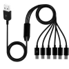 Kabel 1,5m USB 6w1 | Wielofunkcyjny kabel funkcją transferu danych | USB-TPC-6in1-150CM