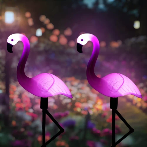 Ogrodowa lampka solarna LED Flamingi 3sz | 51cm, 600mAh | BRD-3IN1